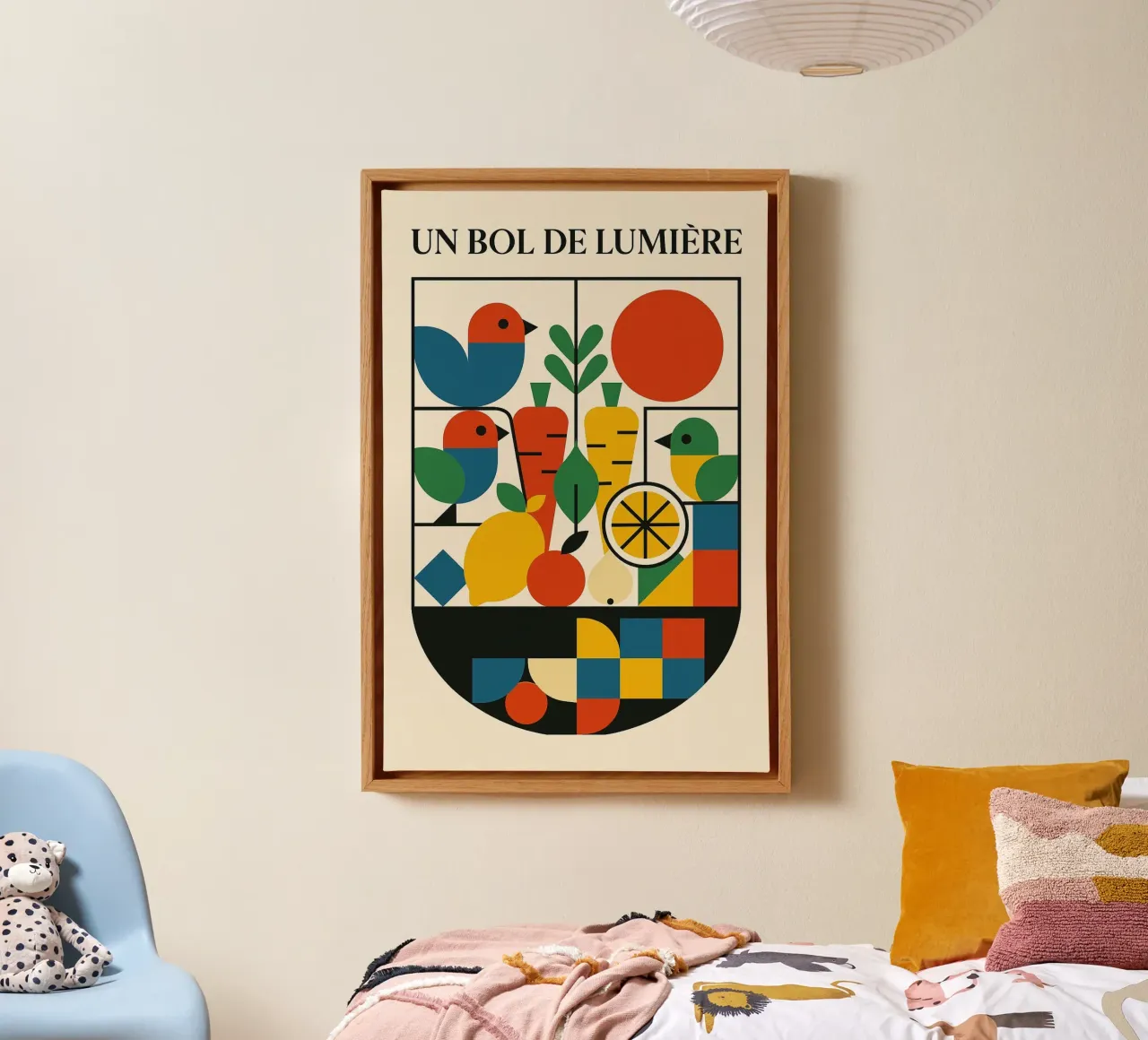 Ciotola di luce tela con Cornice a cassetta da Pop and Fruits - Affiches & posters