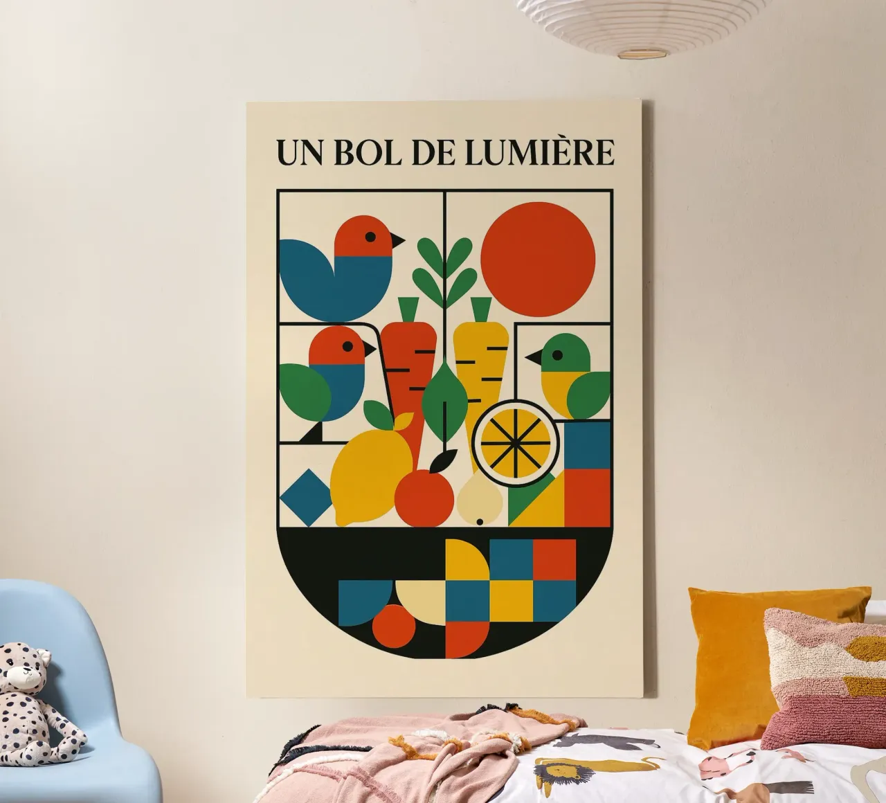 Ciotola di luce tela con Cornice a cassetta da Pop and Fruits - Affiches & posters