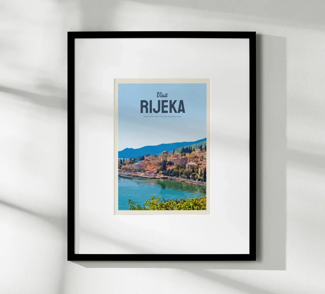 Viaggio a Rijeka poster con telaio in legno da Mercury Club