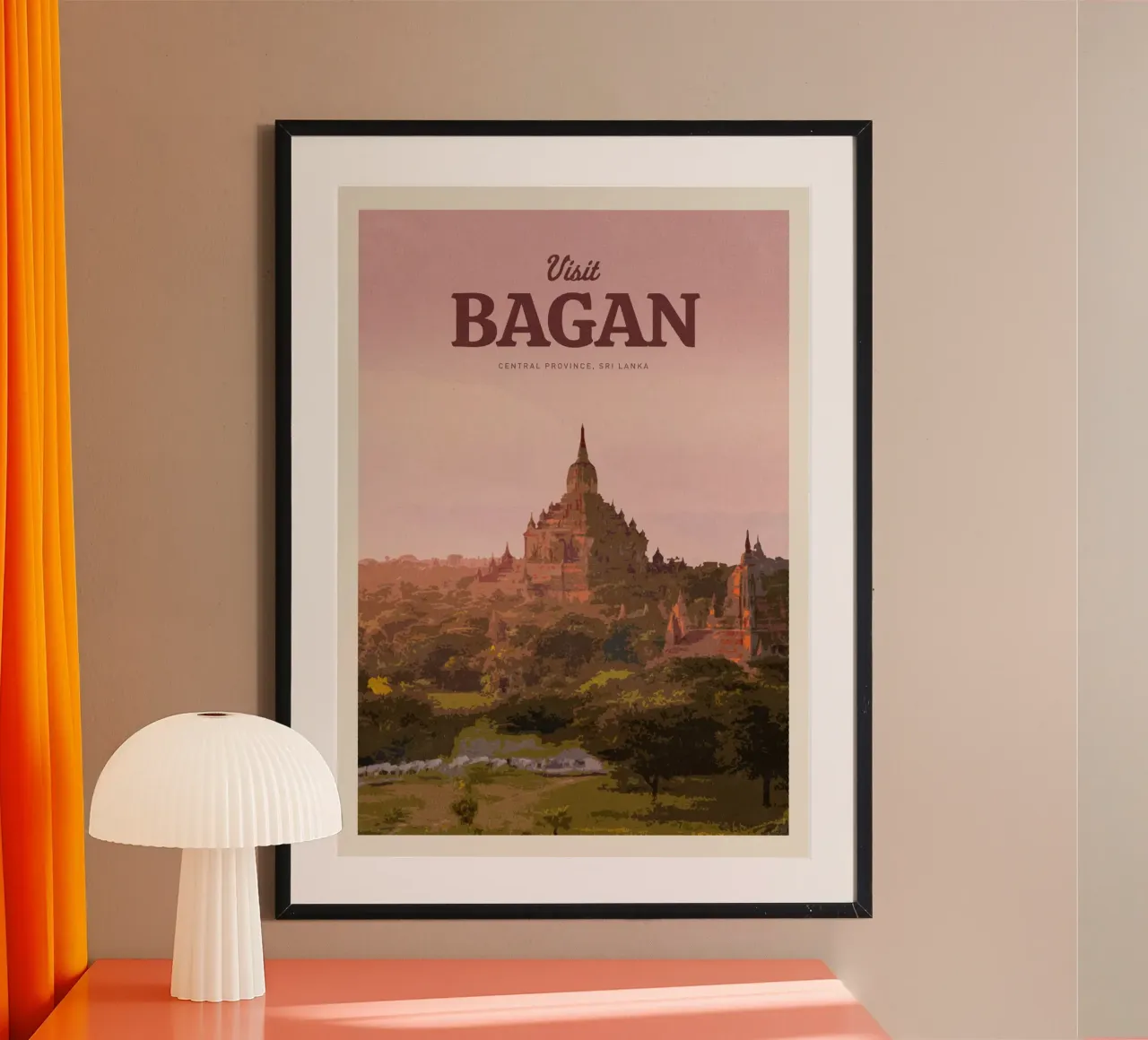 Viaggio a Bagan poster con telaio in plastica da Mercury Club