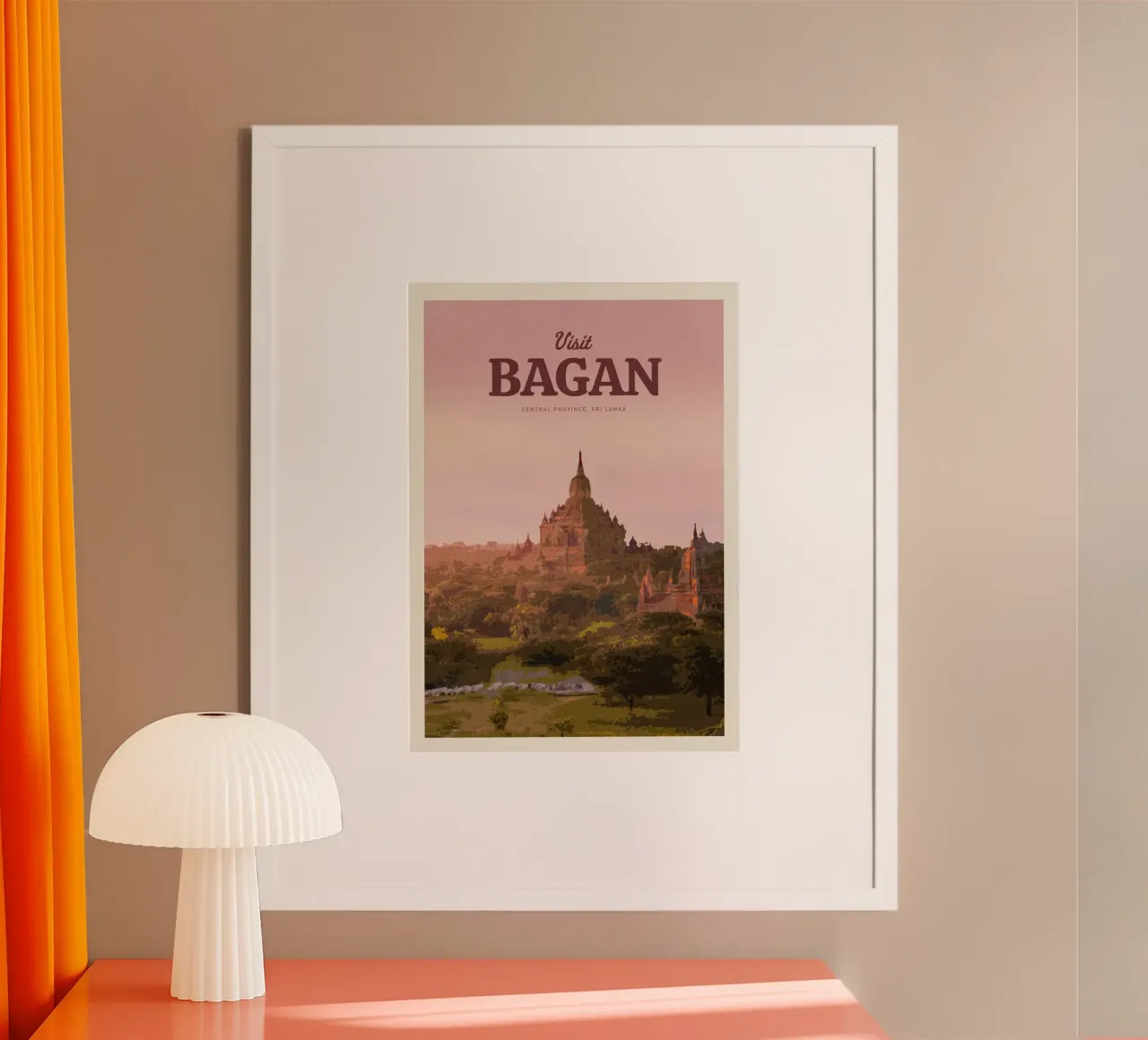 Viaggio a Bagan poster con telaio in plastica da Mercury Club