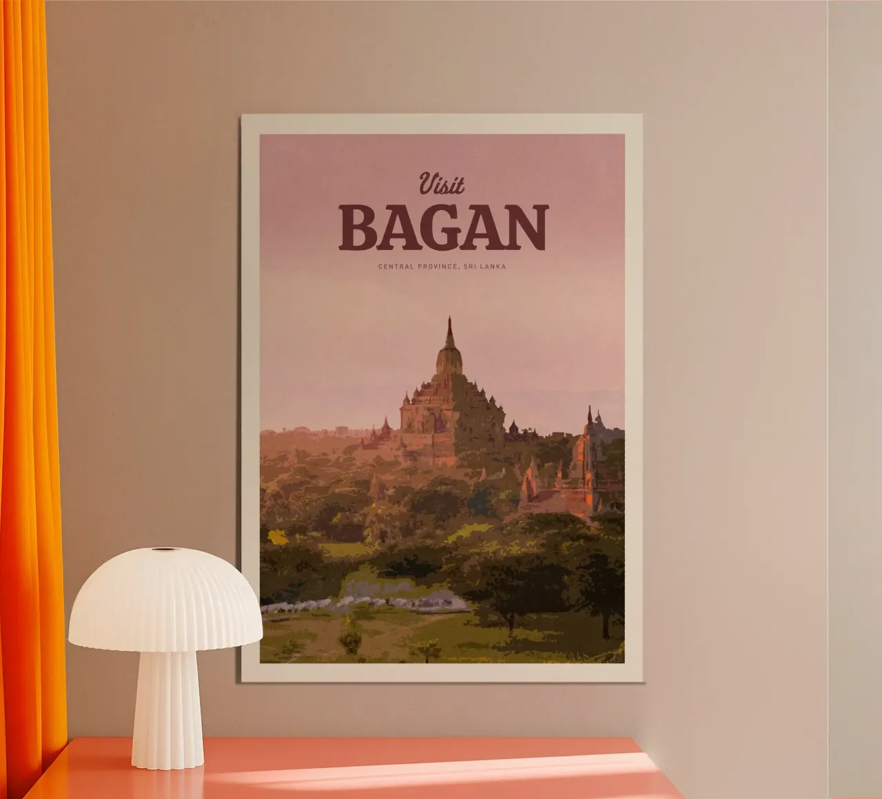 Viaggio a Bagan poster con telaio in plastica da Mercury Club