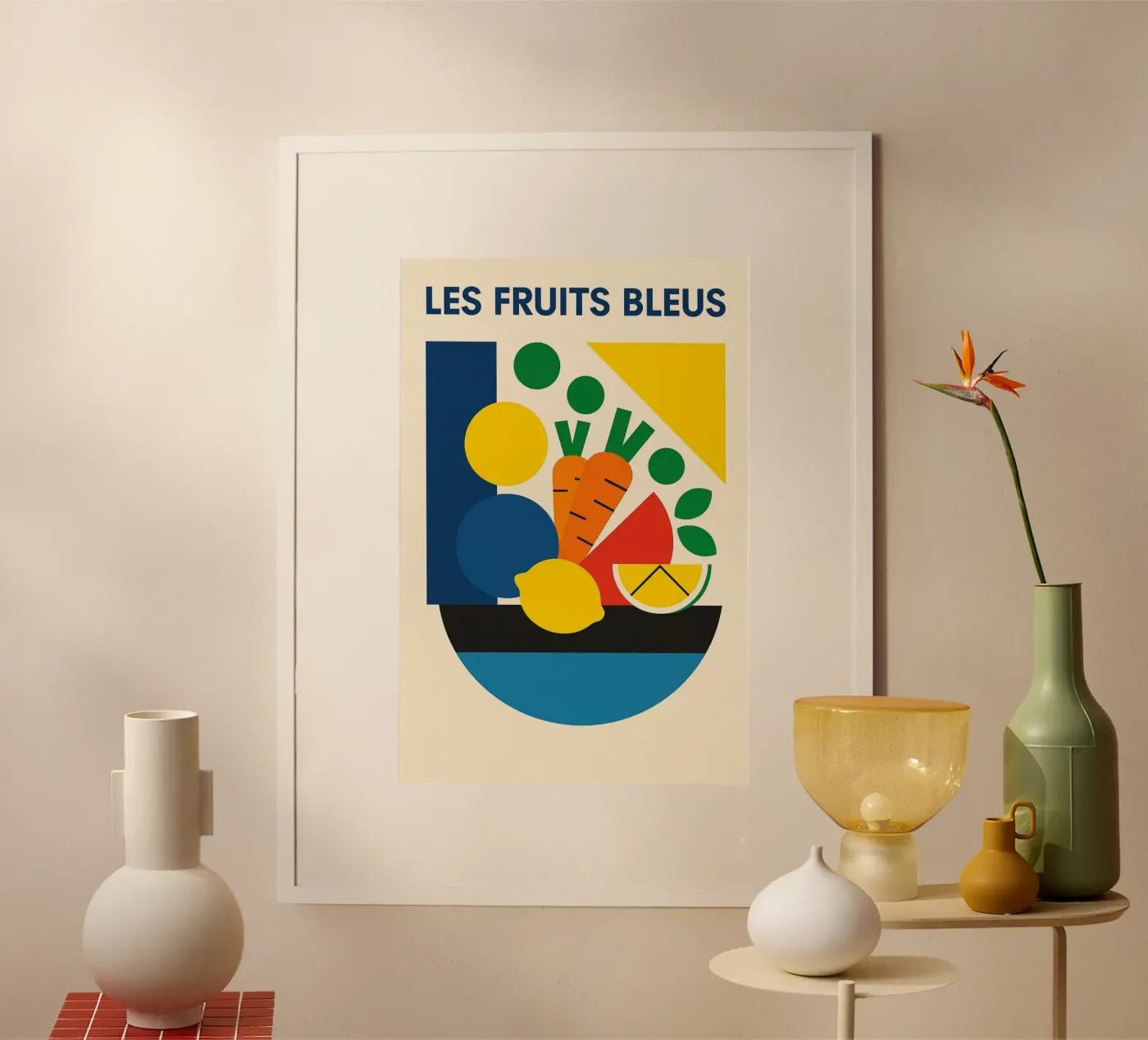 Blue fruit poster by Pop and Fruits - Affiches & posters
