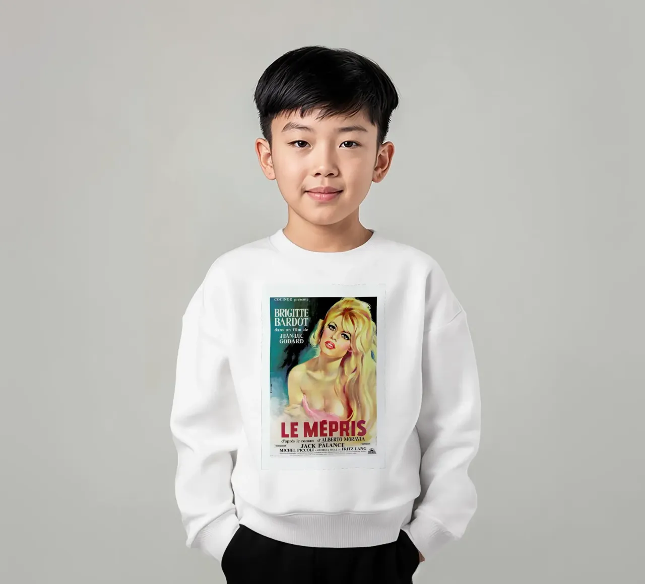 ‘Le Mepris’ Retro Movie Poster felpa bambino da Gallery Print and Art Limited