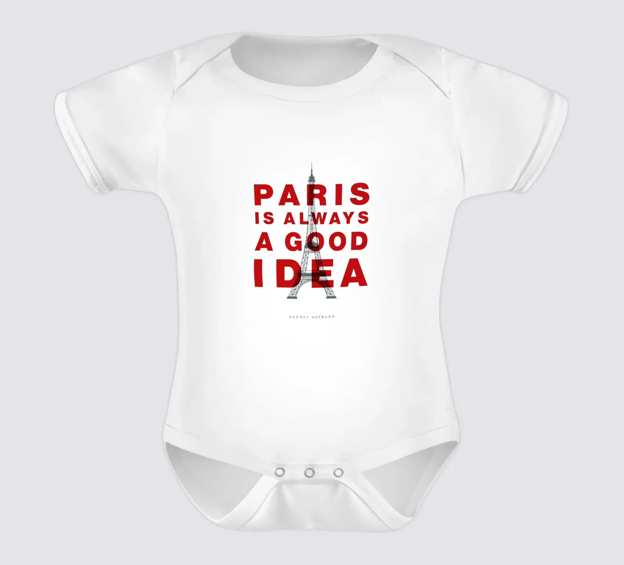 Parigi è sempre una buona idea body neonato maniche corte da THE MOTIVATED TYPE