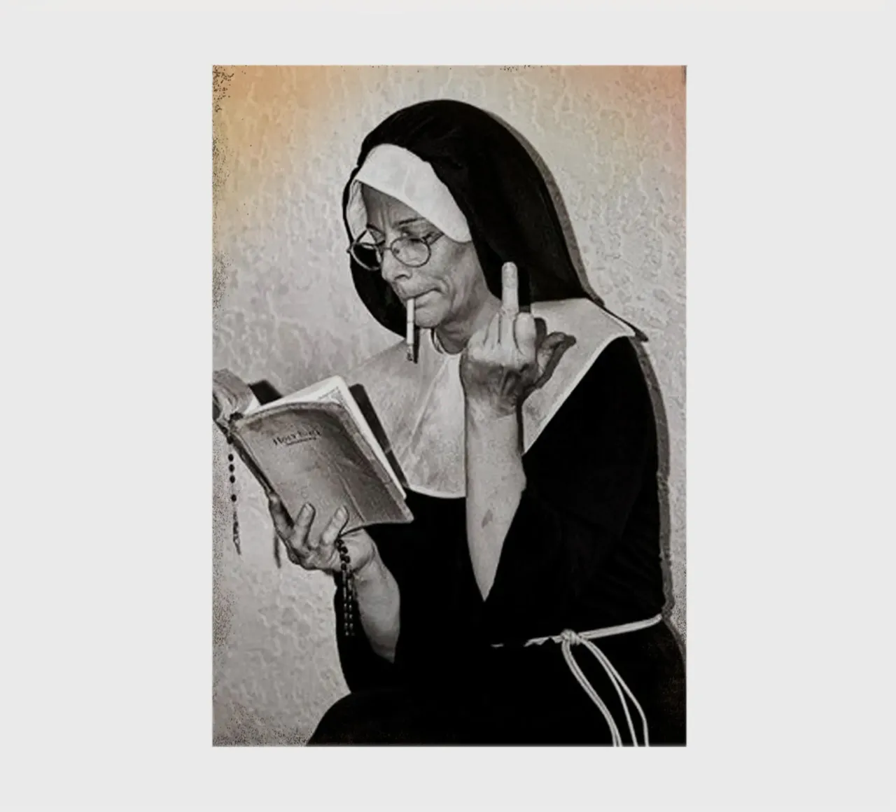 Nun with Attitude Funny Humor notebook by rangginangs