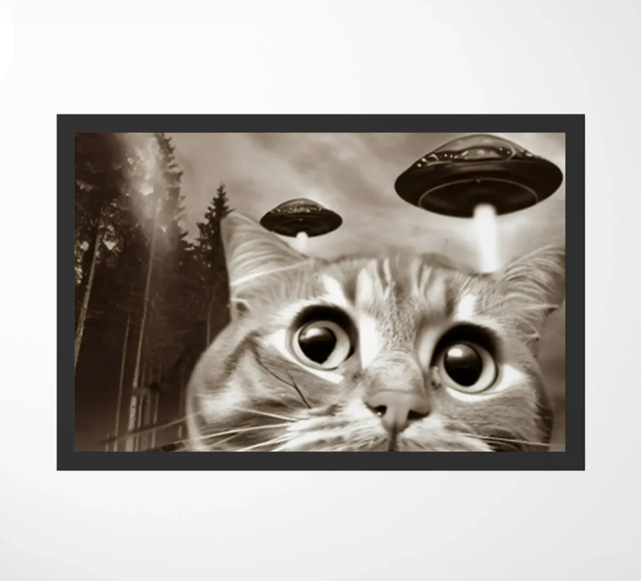 Divertente UFO Cat Selfie Alien & Cat Lover zerbino da rangginangs