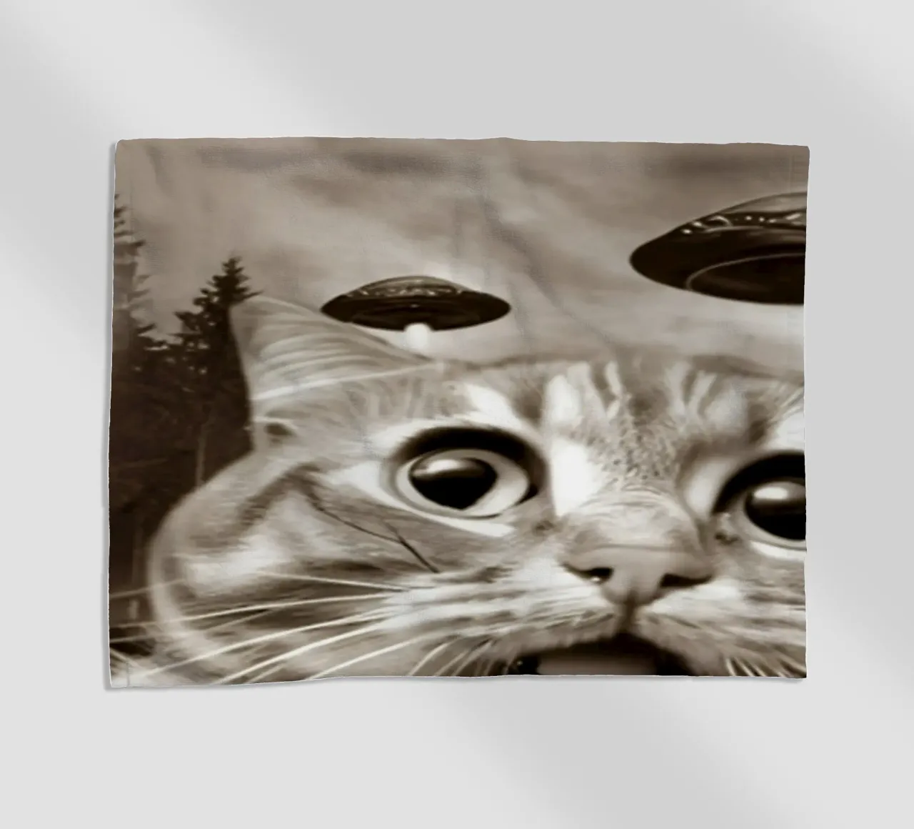 Divertente UFO Cat Selfie Alien & Cat Lover telo mare da rangginangs