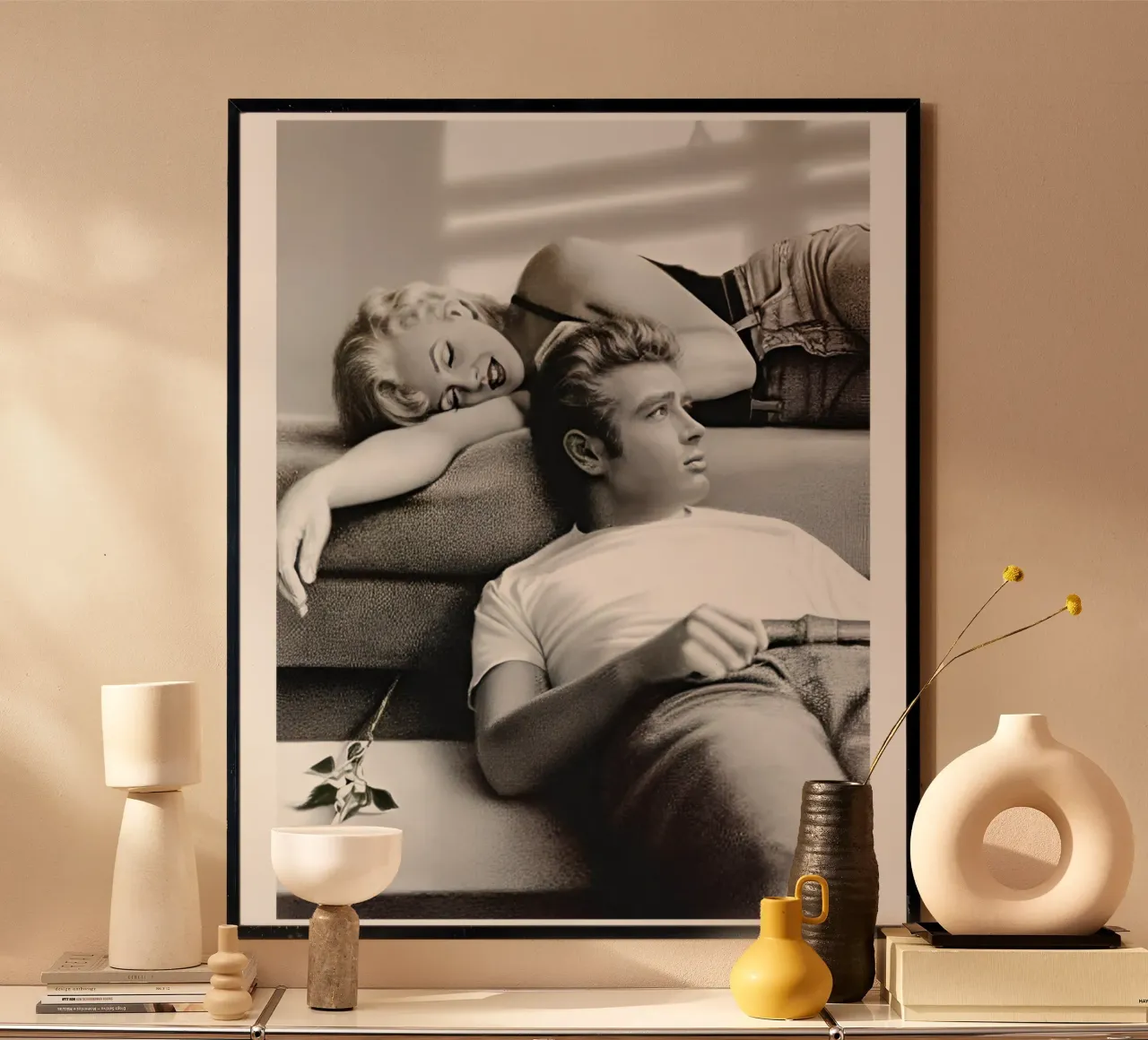James Dean Momento iconico vintage poster con telaio in legno da rangginangs