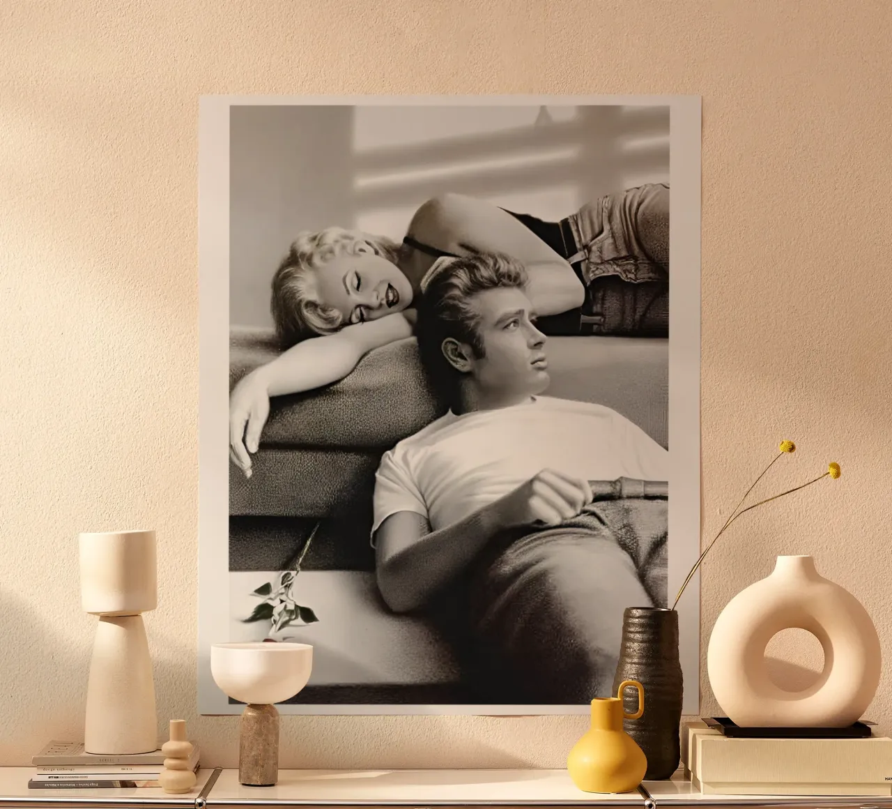 James Dean Momento iconico vintage poster con telaio in legno da rangginangs