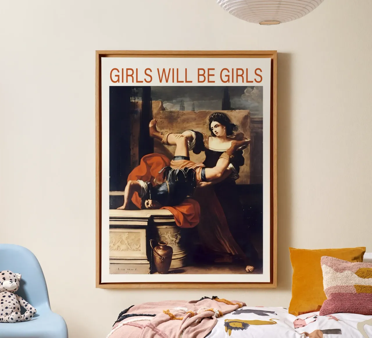 Girls Will Be Girls Feminist Art Design canvas with Floater frame by rangginangs