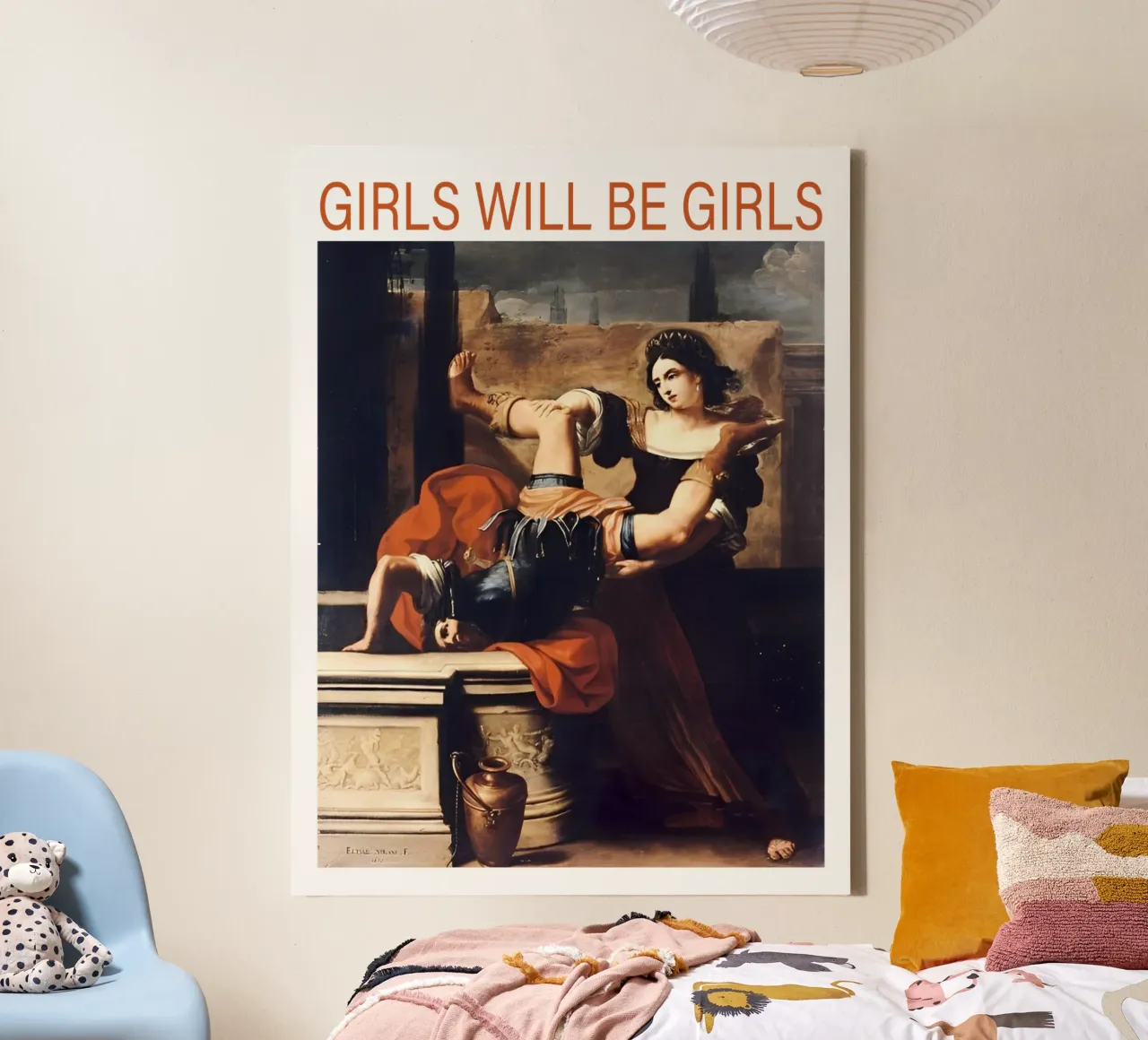 Girls Will Be Girls Feminist Art Design canvas with Floater frame by rangginangs