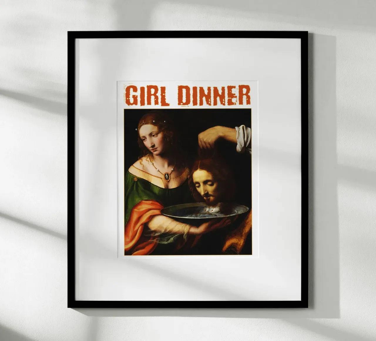Ragazza Cena Arte rinascimentale femminista poster con telaio in legno da rangginangs
