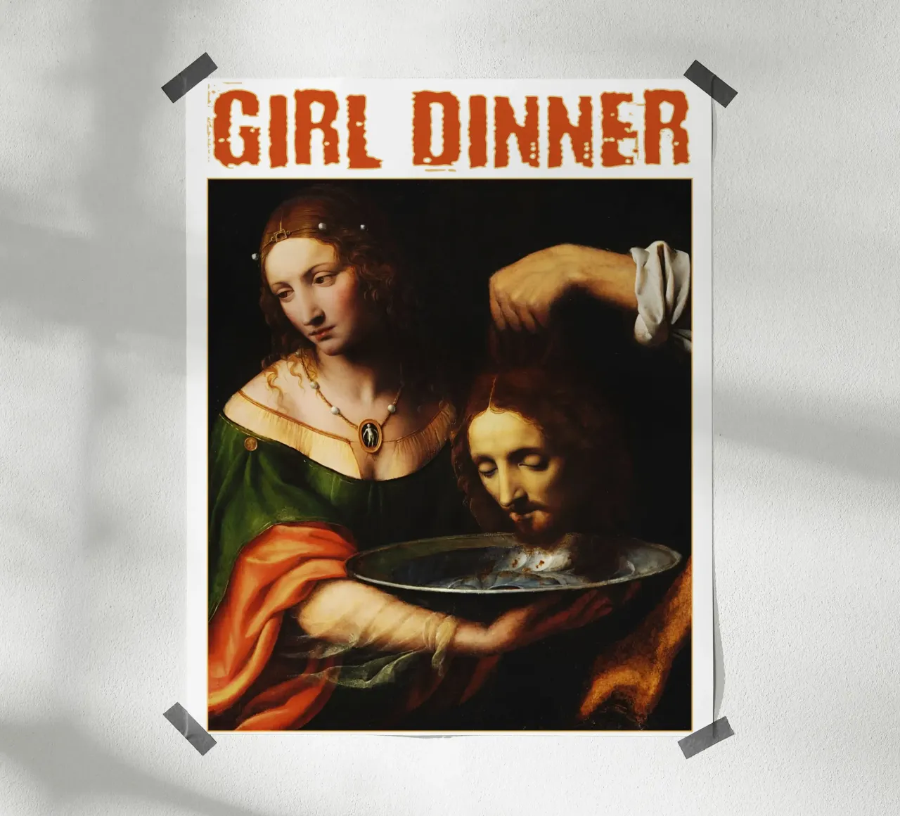 Ragazza Cena Arte rinascimentale femminista poster con telaio in legno da rangginangs