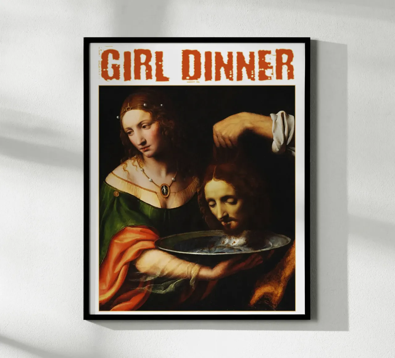 Ragazza Cena Arte rinascimentale femminista poster con telaio in legno da rangginangs