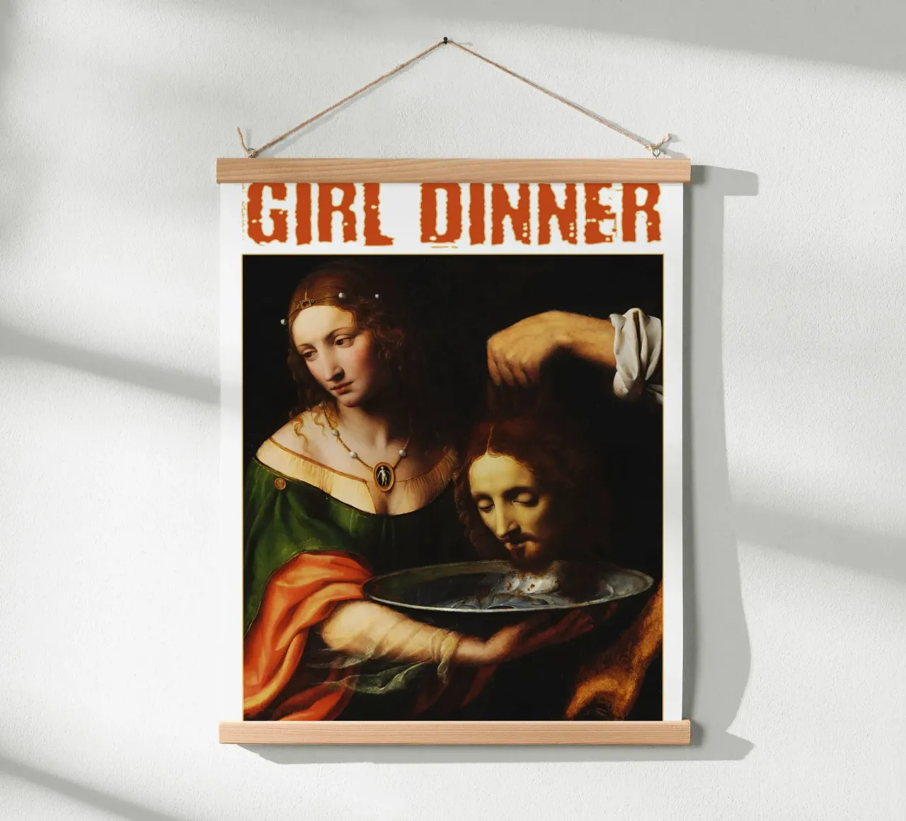 Ragazza Cena Arte rinascimentale femminista poster con telaio in legno da rangginangs