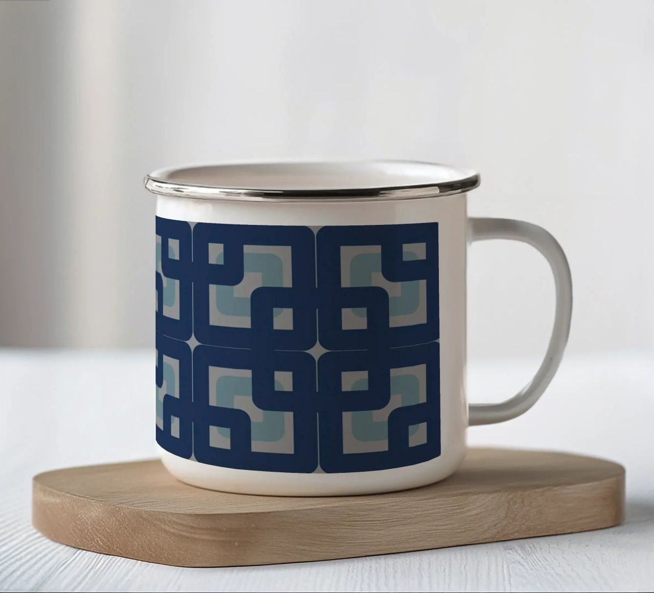 Tessuto anni '60 n2 tazza in smalto da LaylaOzPatterns