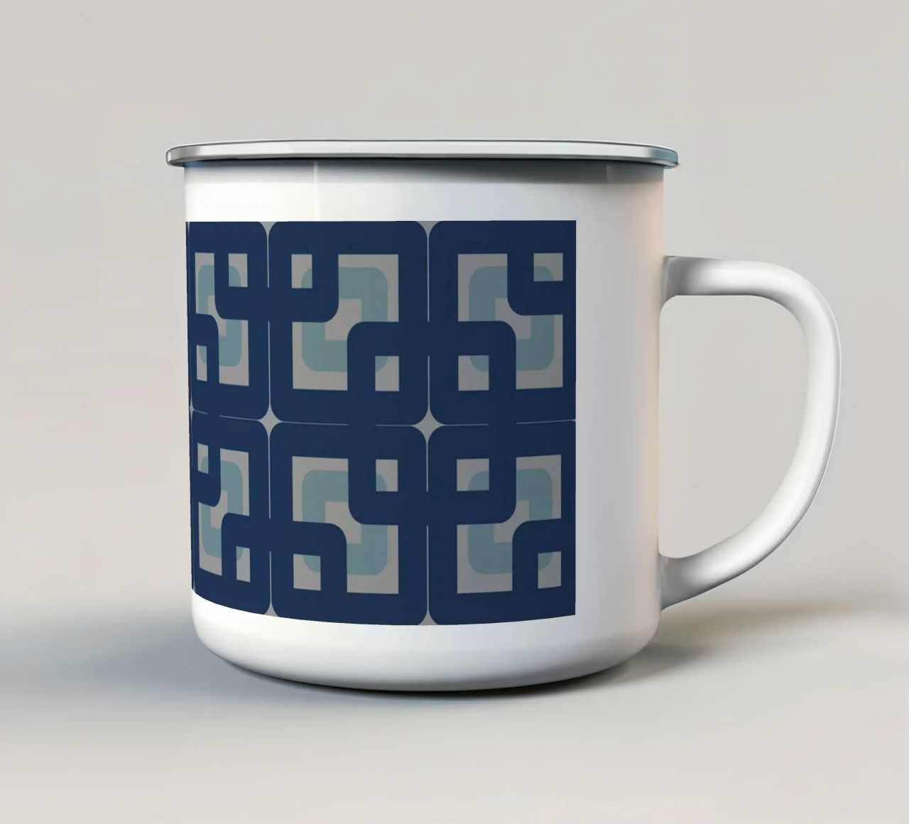 Tessuto anni '60 n2 tazza in smalto da LaylaOzPatterns