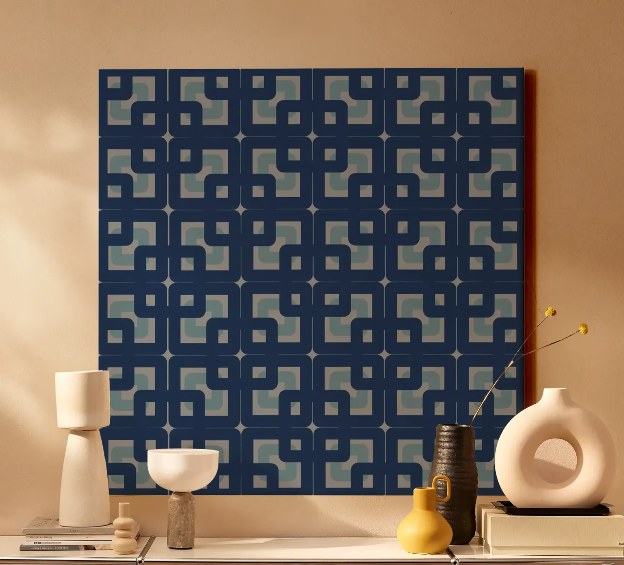 Tessuto anni '60 n2 tela con Cornice a cassetta da LaylaOzPatterns