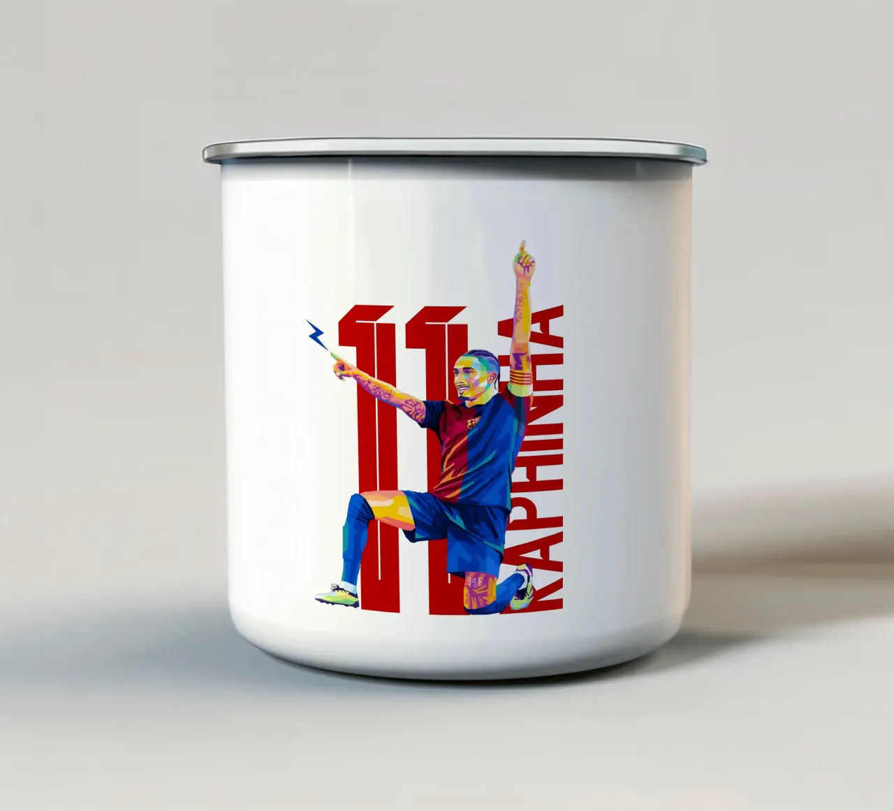 Raphinha WPAP Pop Art Emaille Tasse von WPAP MALANG