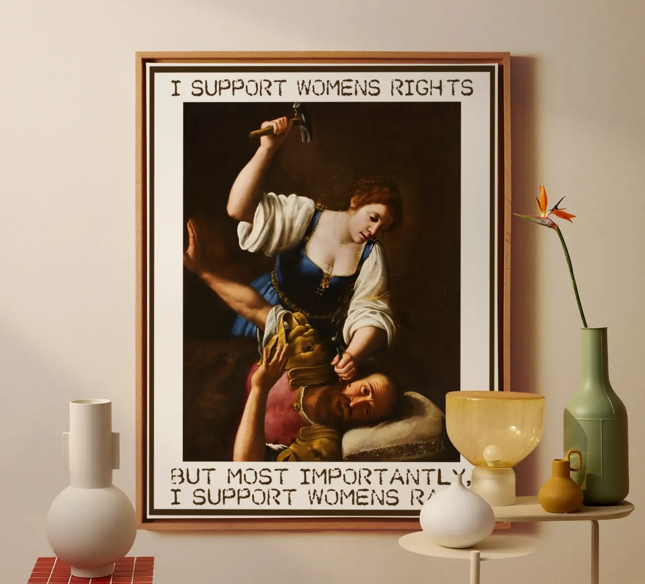 Rechten van de vrouw Ongehinderd Feministisch Kunstontwerp canvas met Baklijst van rangginangs
