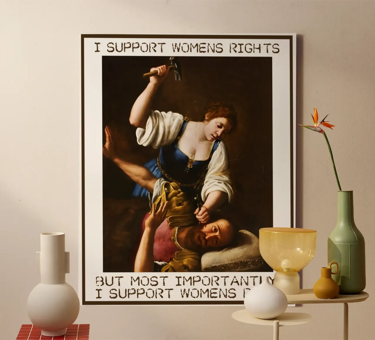 Rechten van de vrouw Ongehinderd Feministisch Kunstontwerp canvas met Baklijst van rangginangs