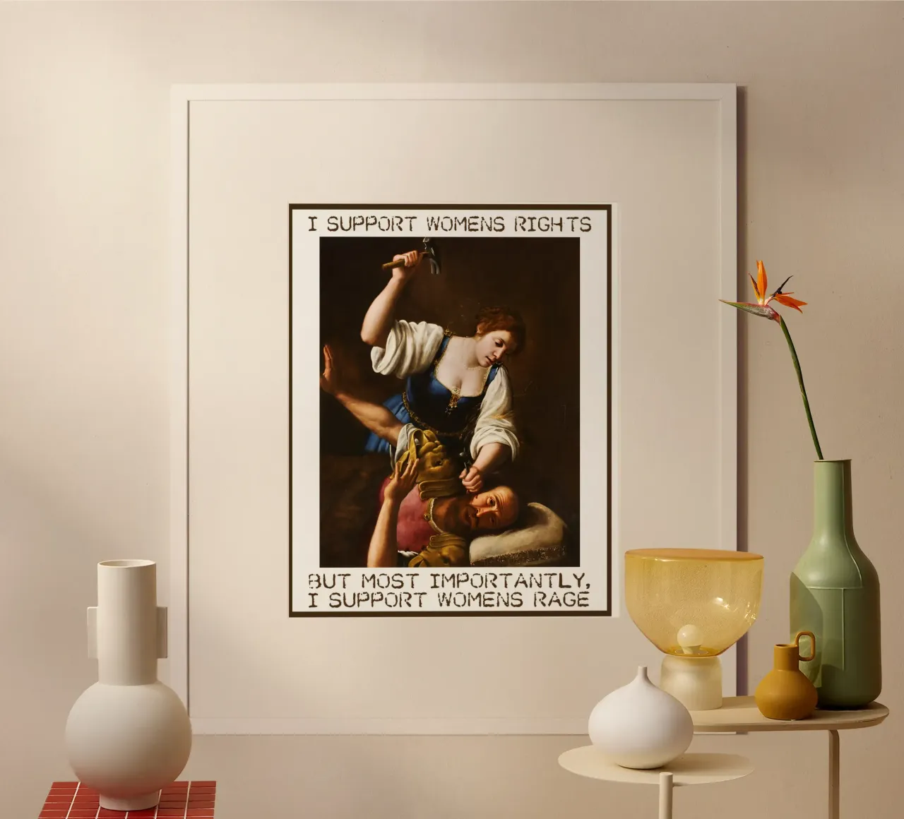 I diritti della donna non sono stati violati. poster con telaio in legno da rangginangs