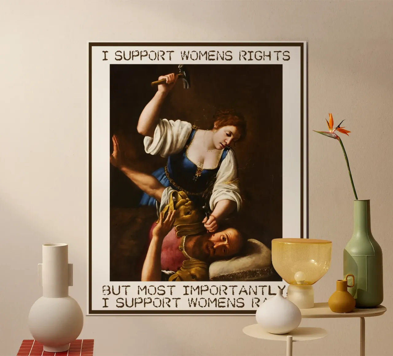 I diritti della donna non sono stati violati. poster con telaio in legno da rangginangs
