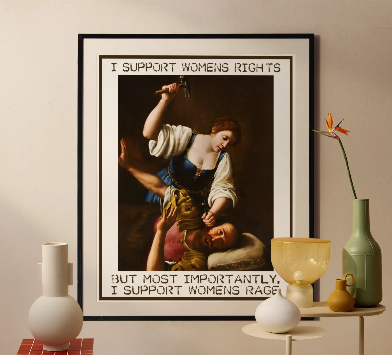 I diritti della donna non sono stati violati. poster con telaio in legno da rangginangs
