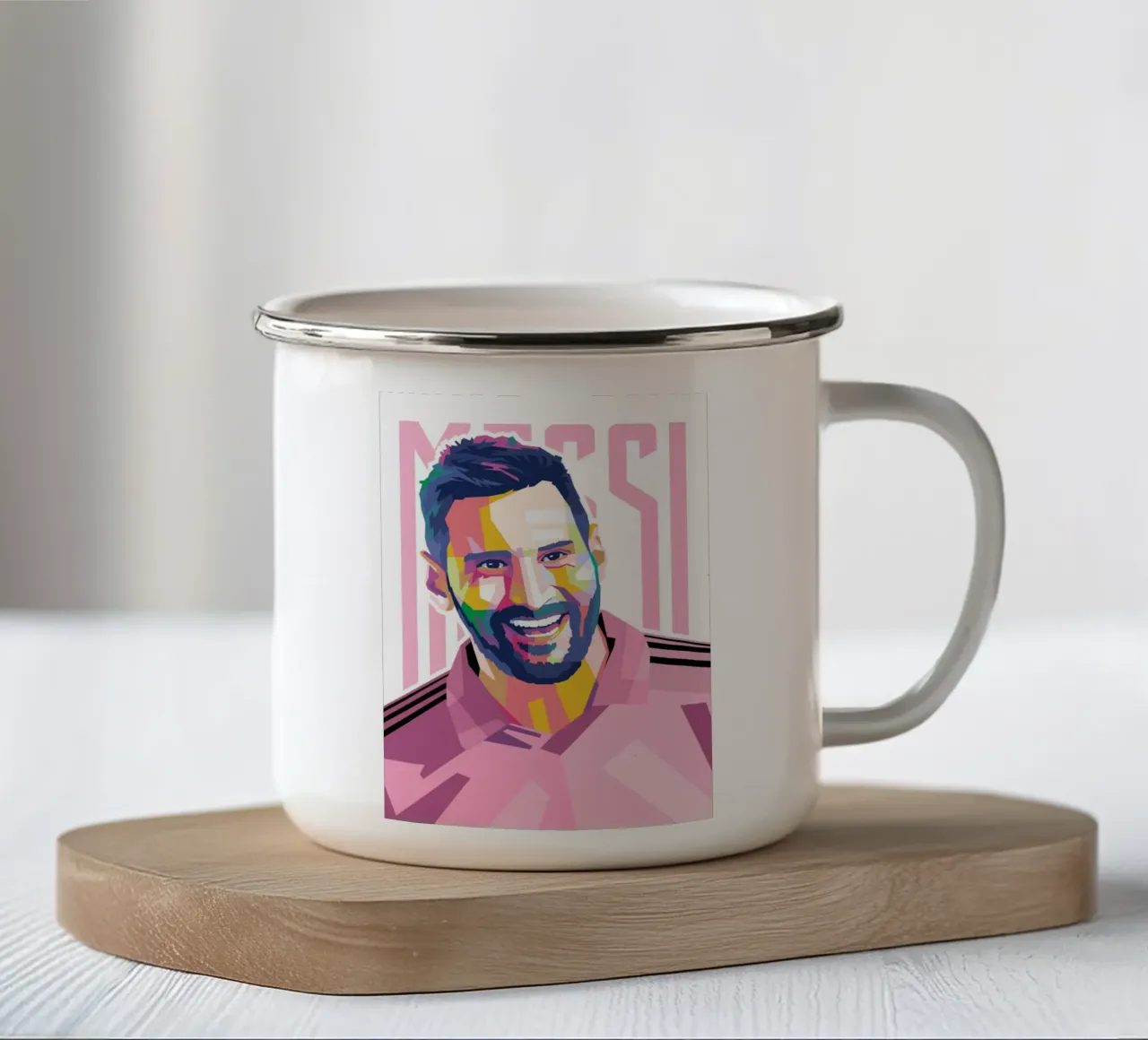 Messi Intermiami enamel mug by WPAP MALANG