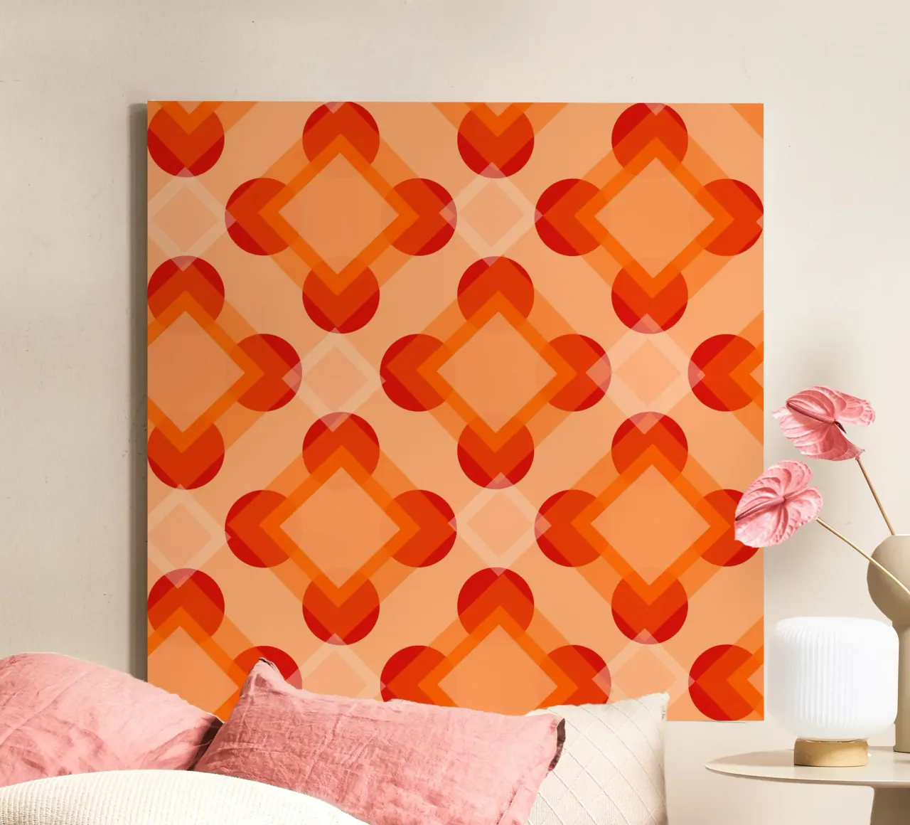 Luce di design per interni anni '60 tela con Cornice a cassetta da LaylaOzPatterns