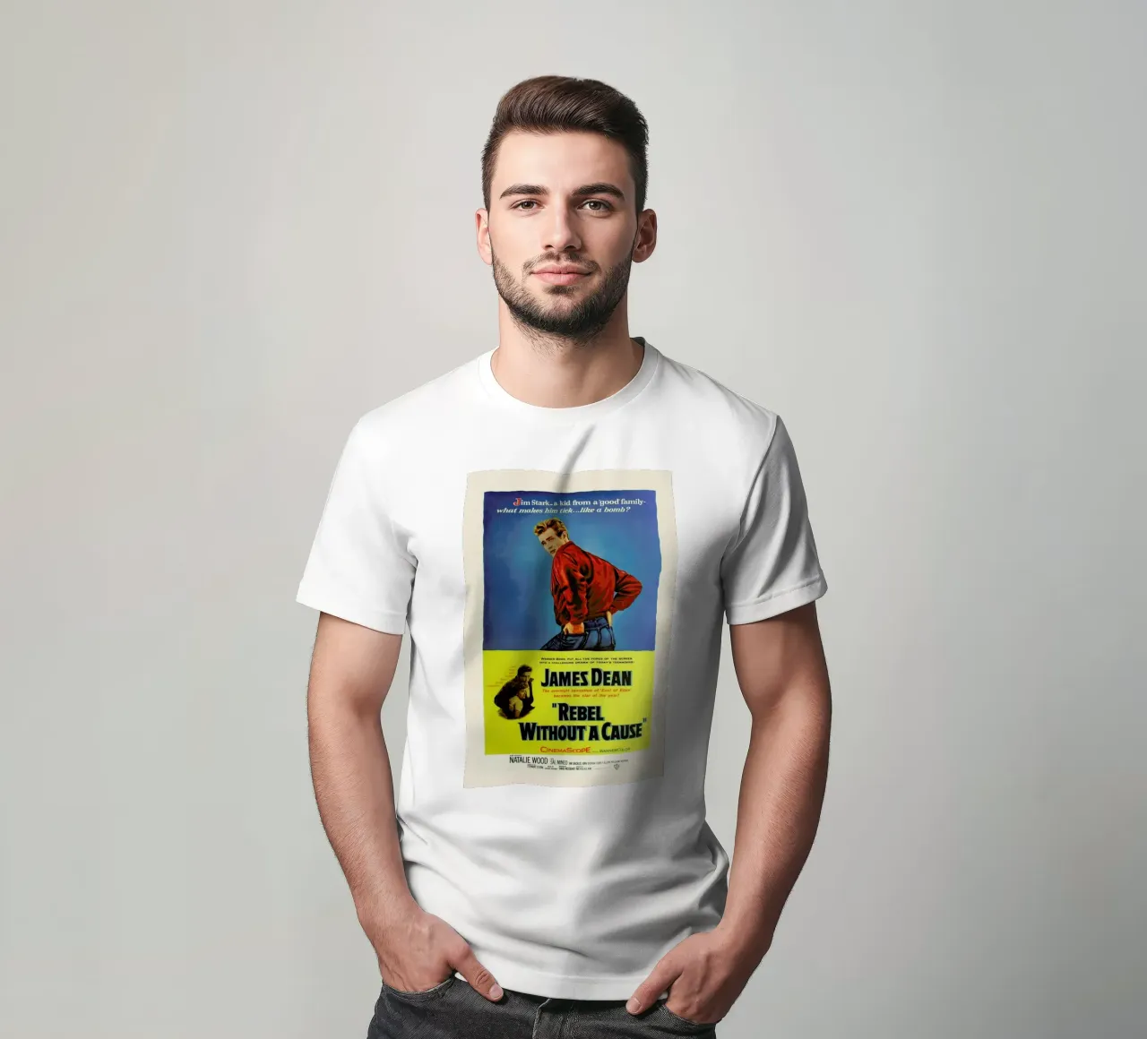 ‘Rebel Without a Cause’ Retro Movie Poster t-shirt da Gallery Print and Art Limited
