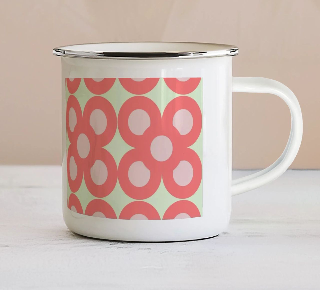 Fiori rosa tazza in smalto da LaylaOzPatterns