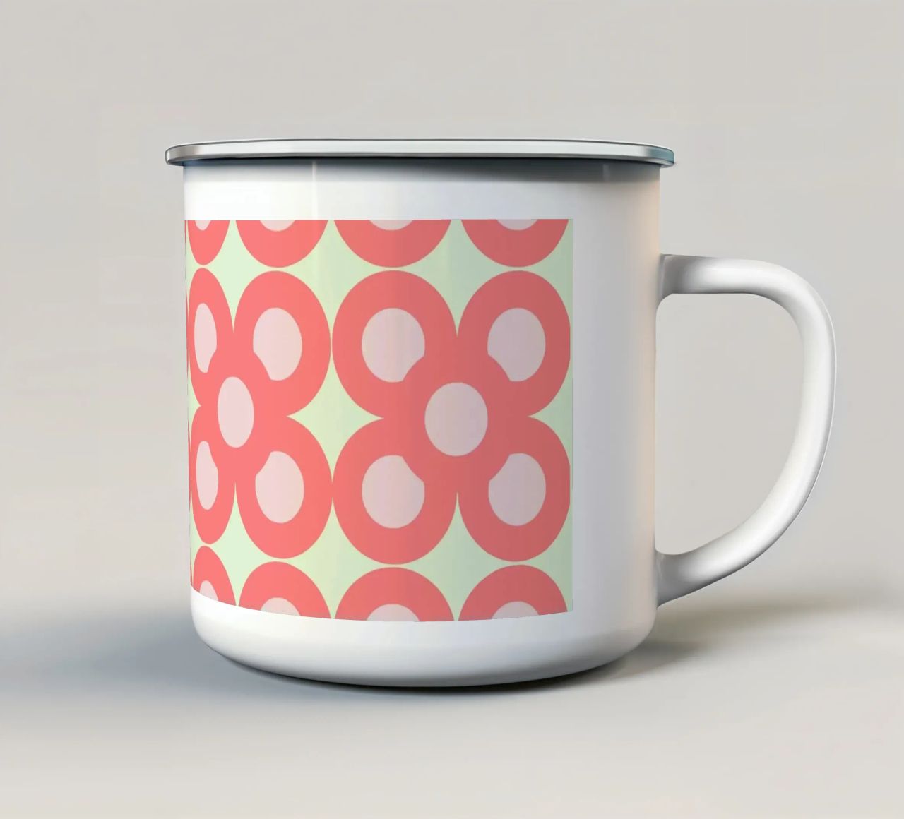 Fiori rosa tazza in smalto da LaylaOzPatterns
