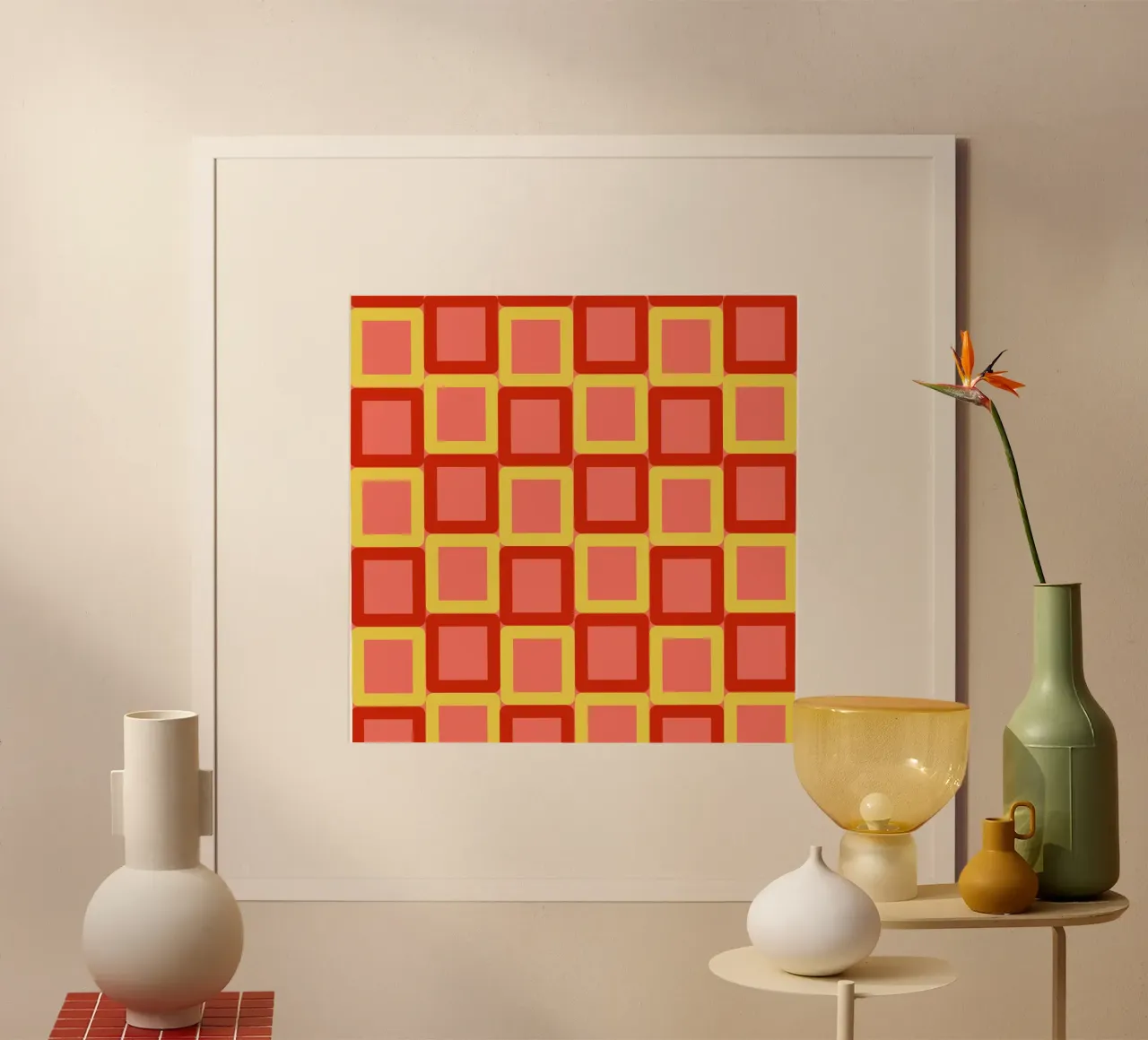 60s modern poster with aluminum frame by LaylaOzPatterns