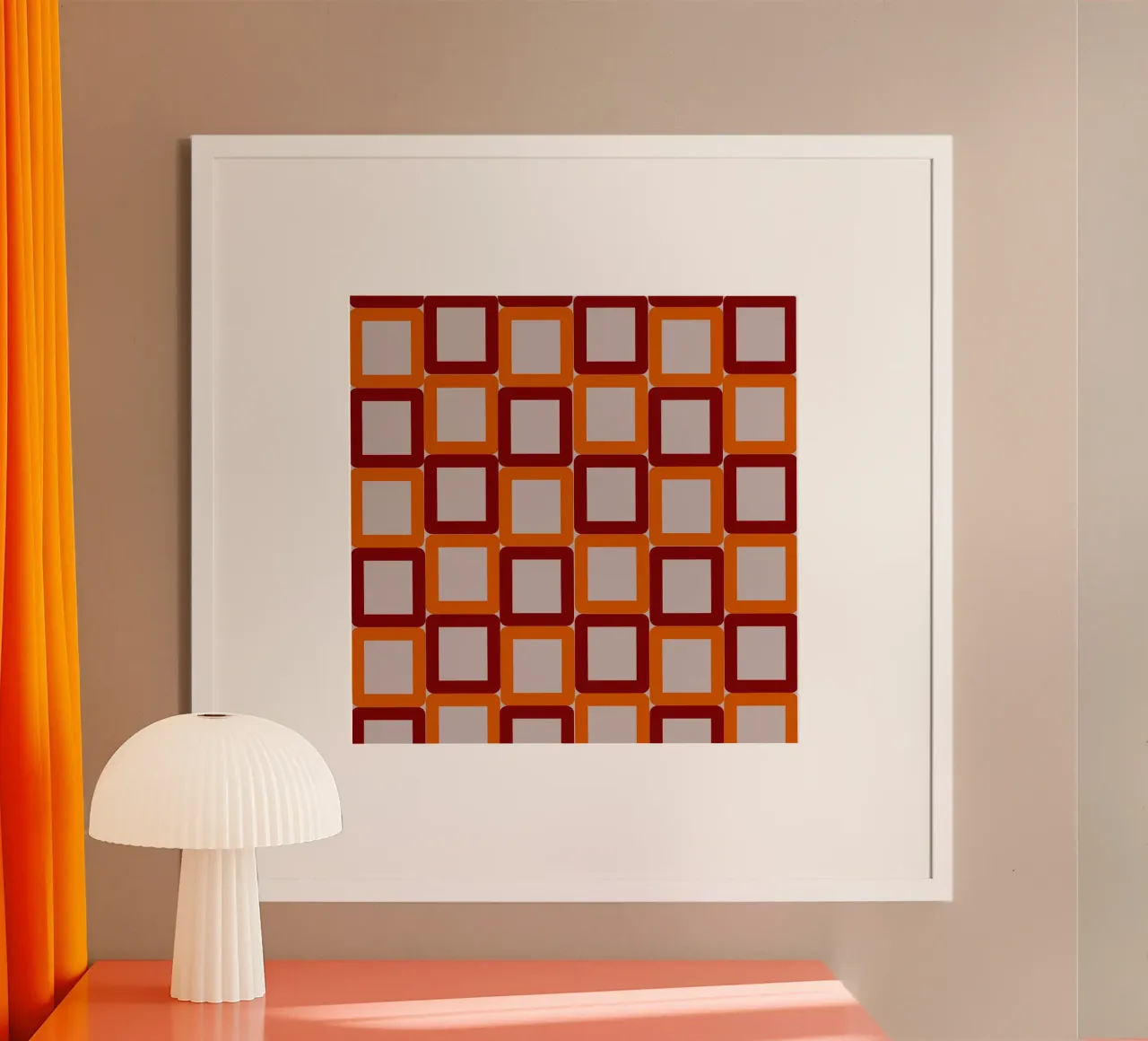 60s modern vintage poster with plastic frame by LaylaOzPatterns