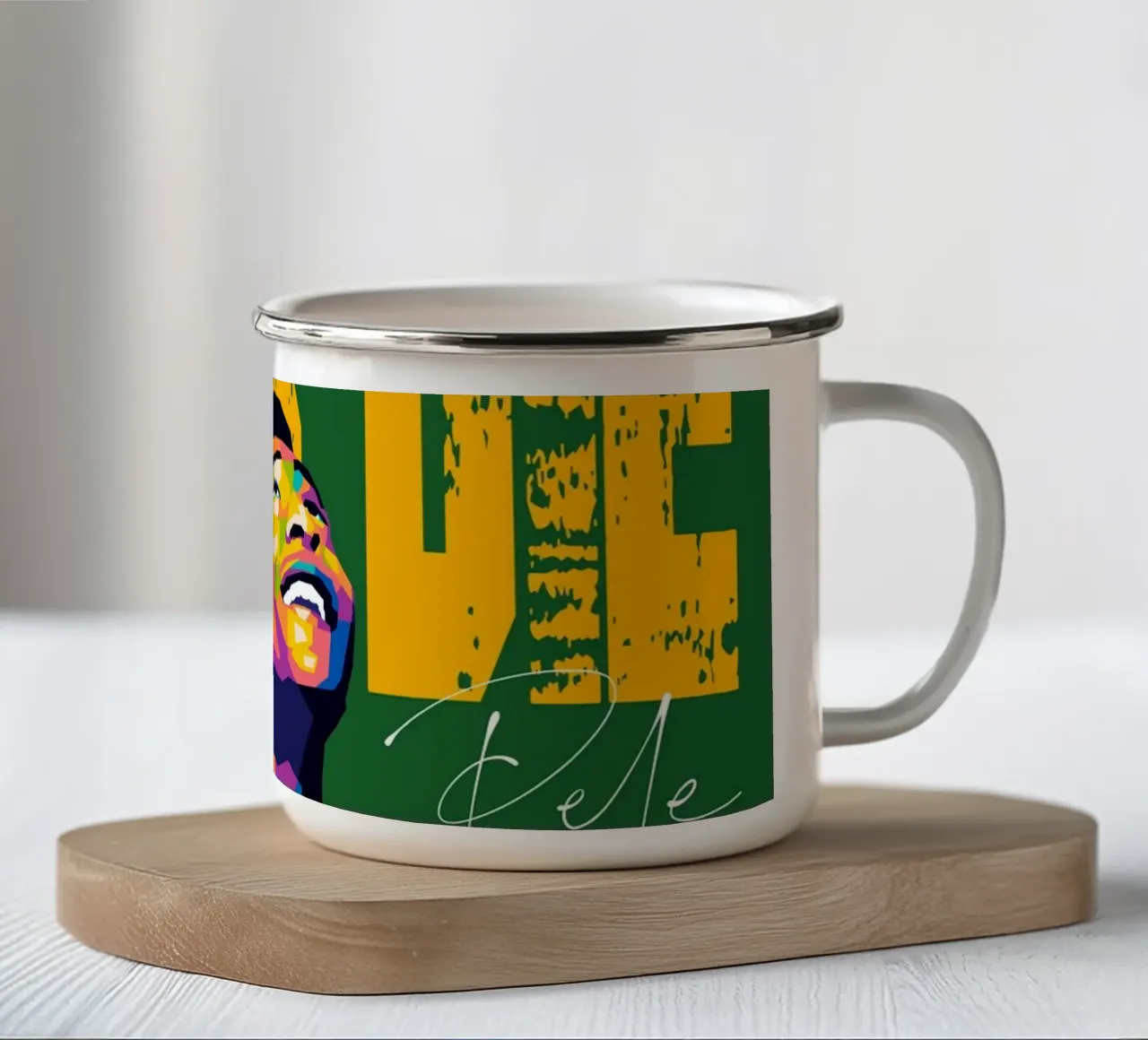 Pele Legend Never Is Die tazza in smalto da WPAP MALANG