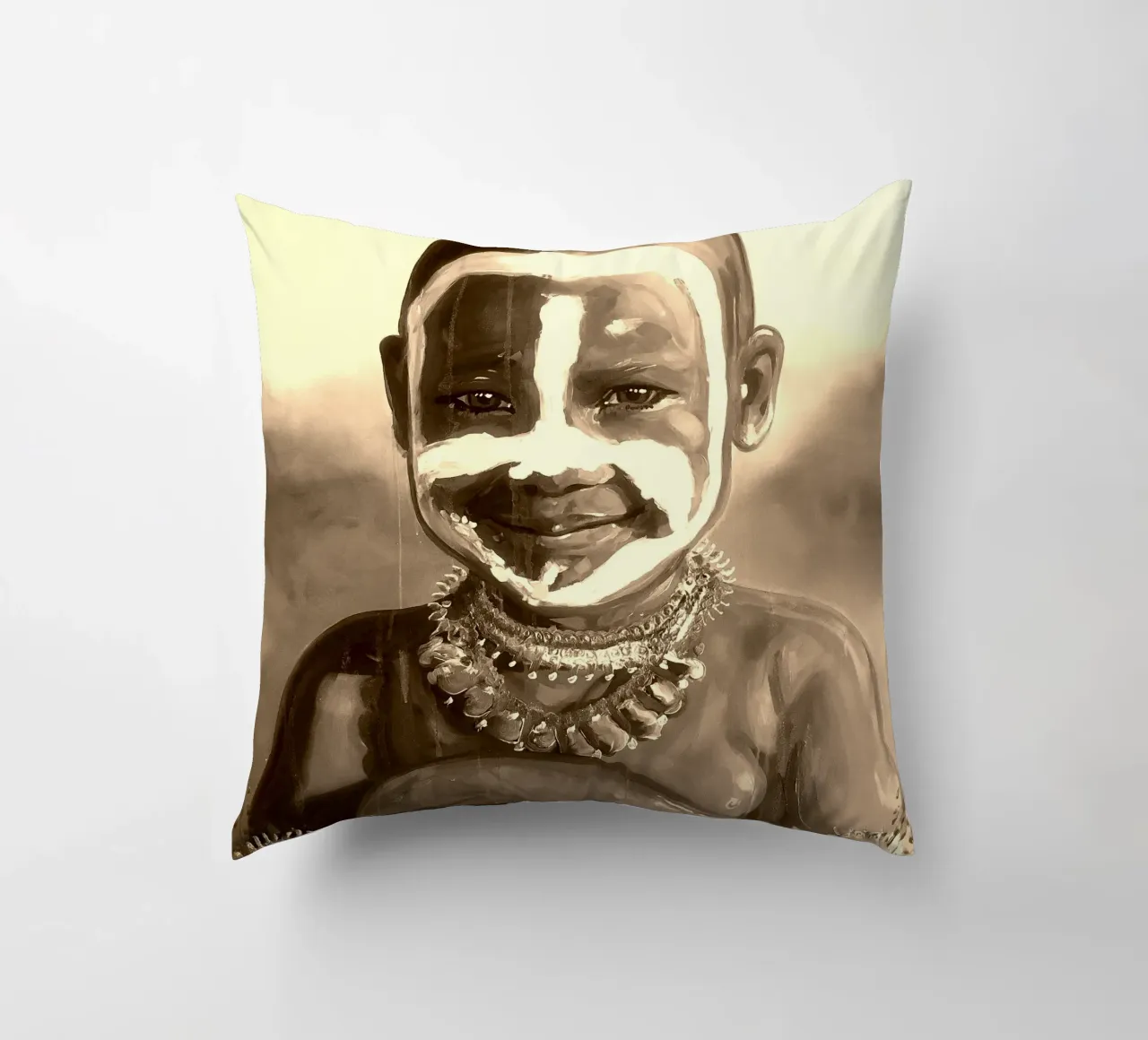 Smile from Kenia cuscino da Happy 😃 Art 🎨 by Christine Schnoell