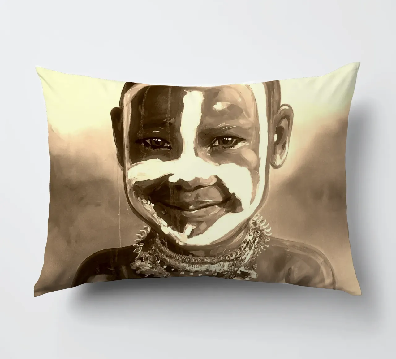 Smile from Kenia cuscino da Happy 😃 Art 🎨 by Christine Schnoell