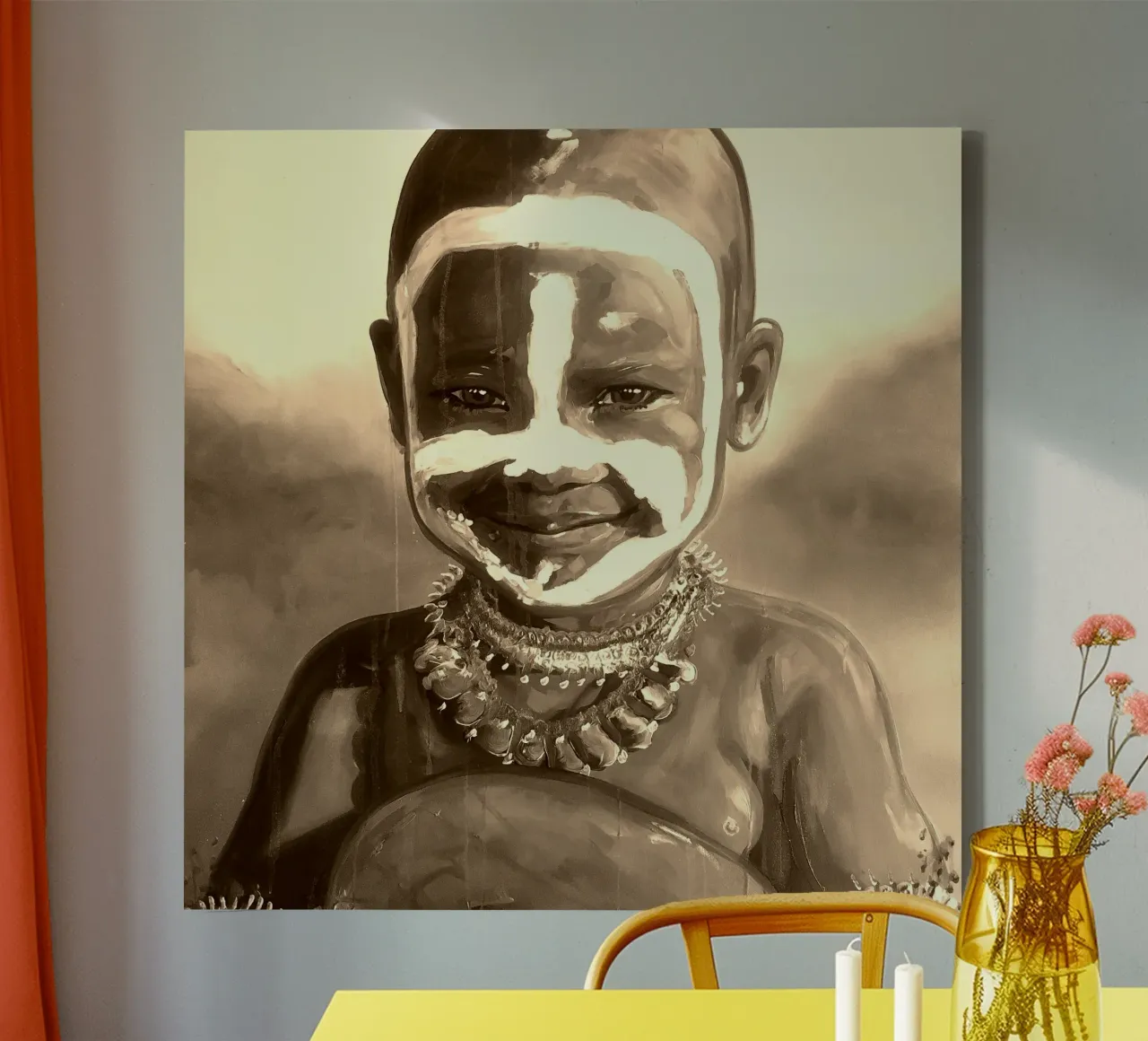 Smile from Kenia tela con Cornice a cassetta da Happy 😃 Art 🎨 by Christine Schnoell