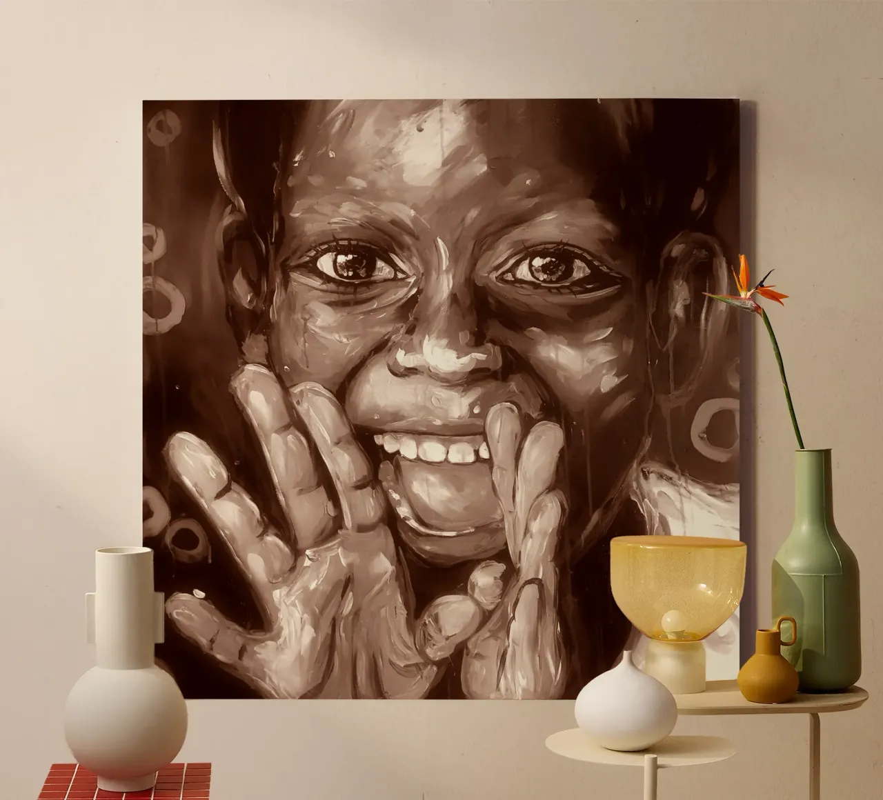 Joy tela con Cornice a cassetta da Happy 😃 Art 🎨 by Christine Schnoell