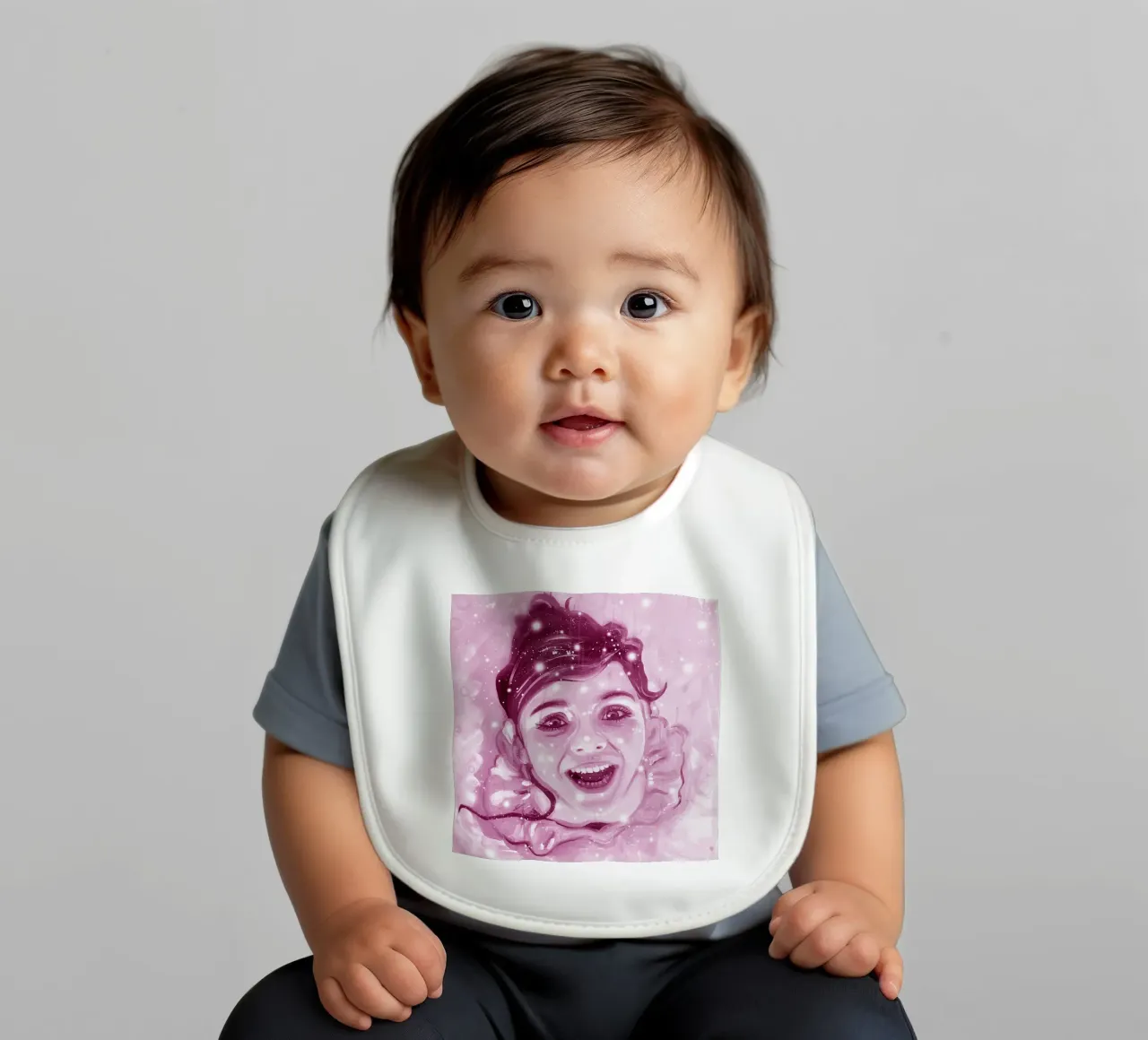 Pink ballerina in luck baby bib by Happy 😃 Art 🎨 by Christine Schnoell
