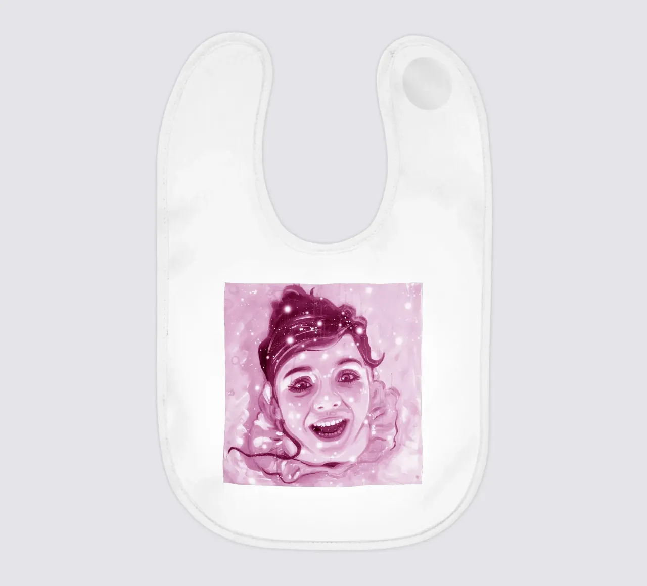 Pink ballerina in luck baby bib by Happy 😃 Art 🎨 by Christine Schnoell