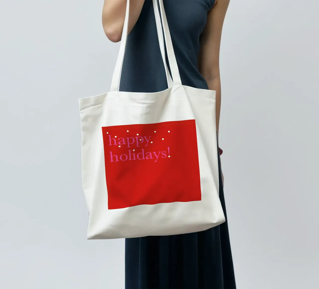 Snowy Happy Holidays borsa in juta da Bo Lundberg