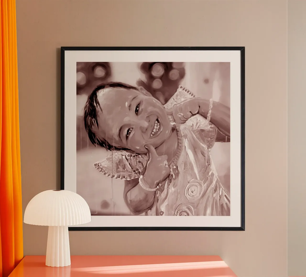 Happy Smile Asia poster con telaio in alluminio da Happy 😃 Art 🎨 by Christine Schnoell