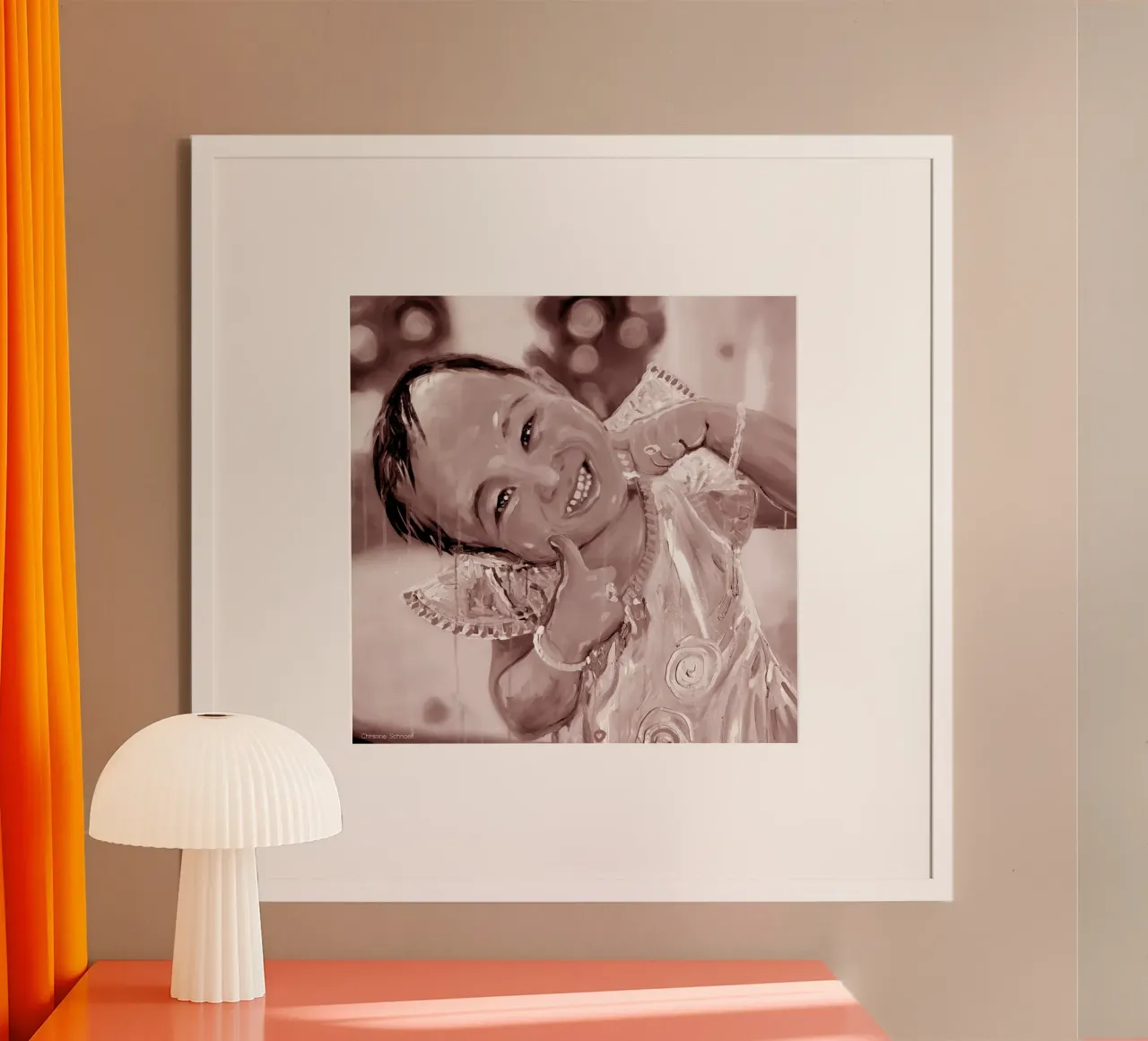 Happy Smile Asia poster con telaio in alluminio da Happy 😃 Art 🎨 by Christine Schnoell
