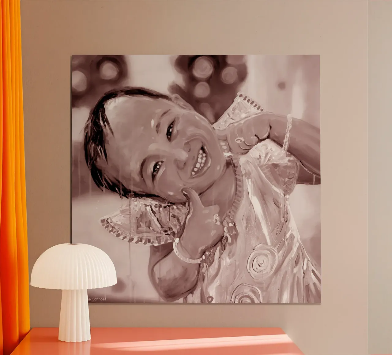 Happy Smile Asia poster con telaio in alluminio da Happy 😃 Art 🎨 by Christine Schnoell