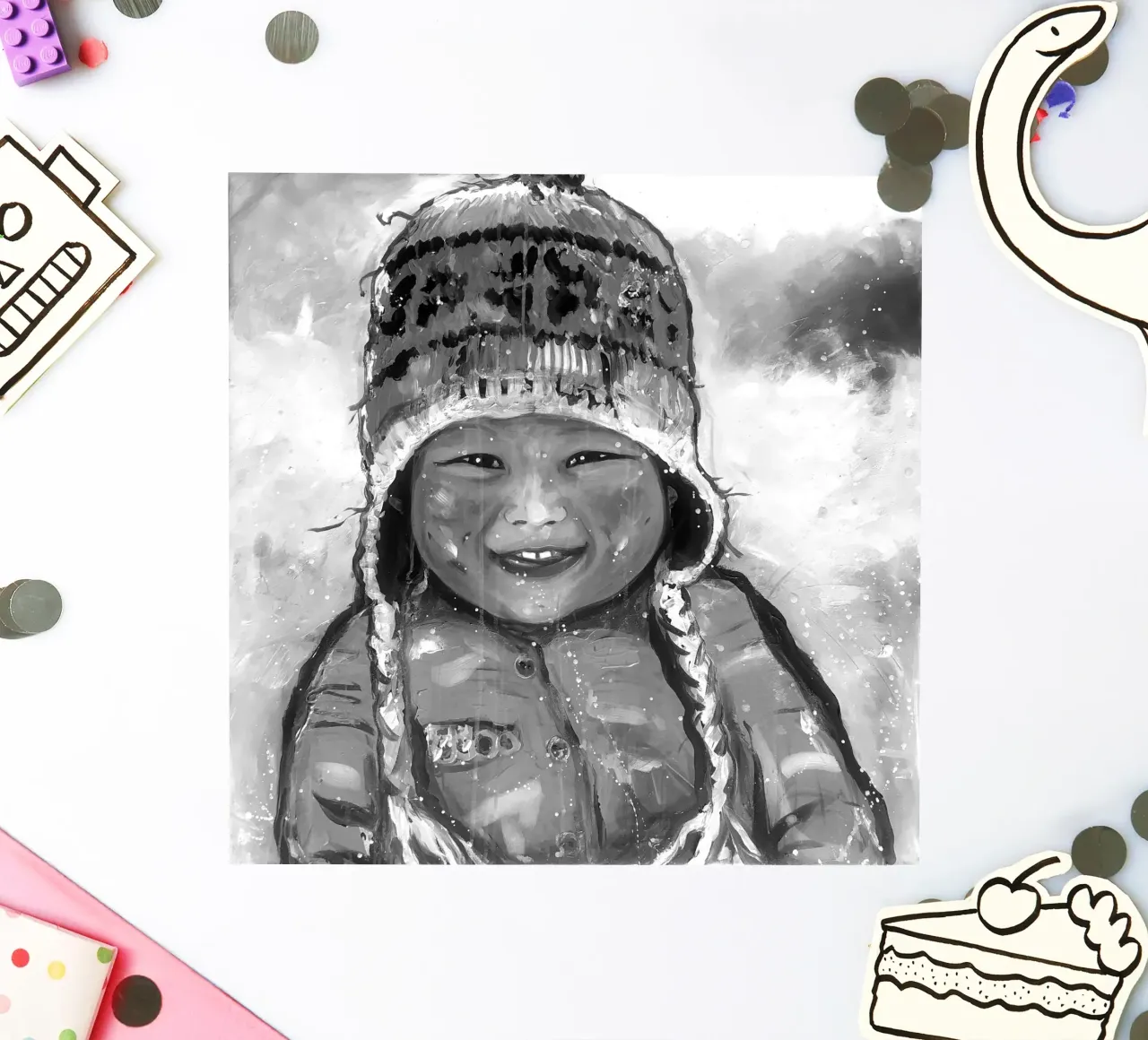 Glimlach uit Ladakh sticker van Happy 😃 Art 🎨 by Christine Schnoell