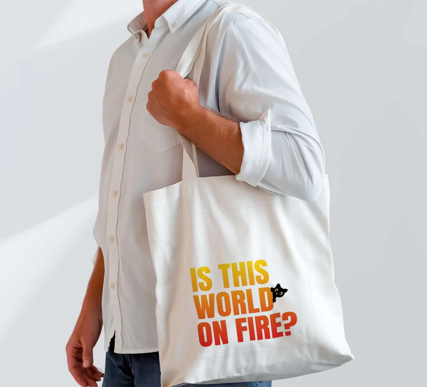 fire tote bag by pixelflow