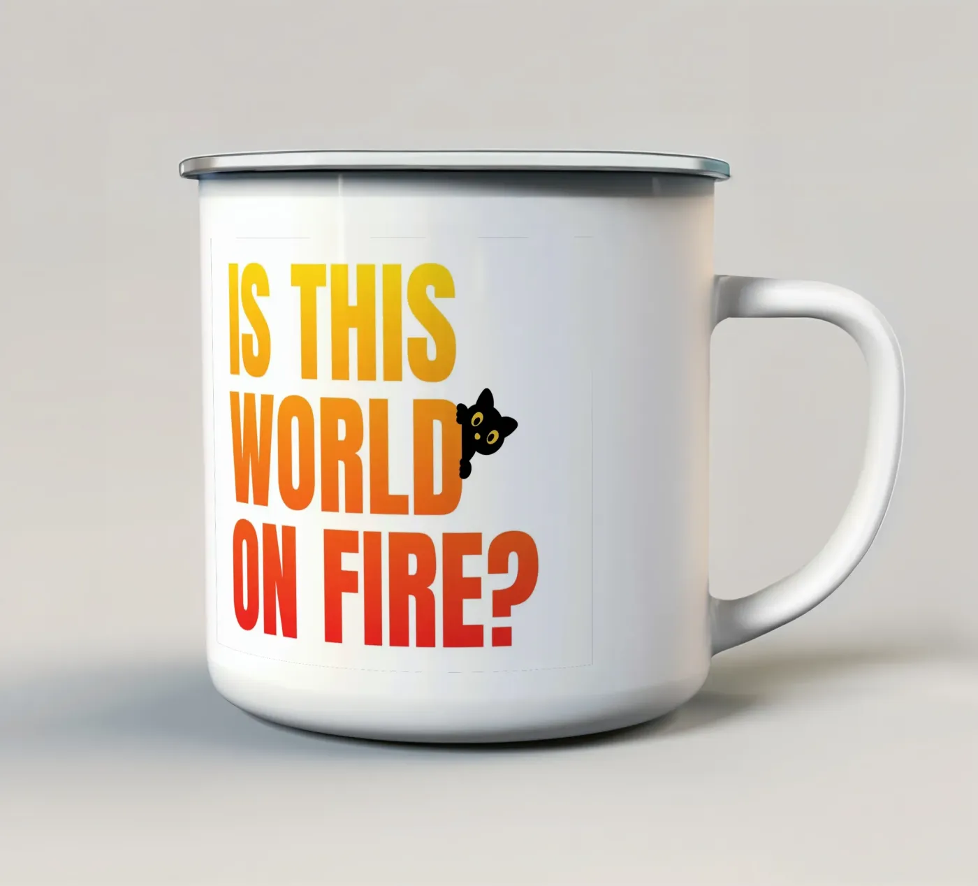 fire enamel mug by pixelflow